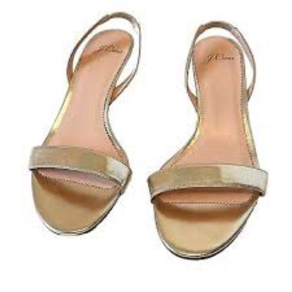J. Crew Slingback Sandals with kitten heels Sz 8, super cute!  Runs small - Picture 2 of 7